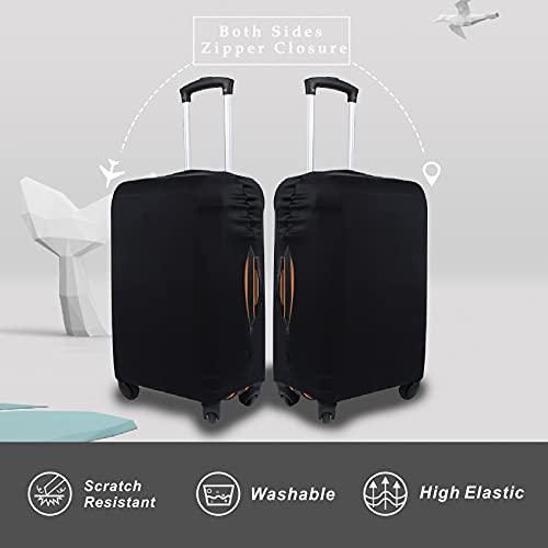 Explore Land Travel Luggage Cover Suitcase Protector Fits 31-32 Inch Case (Black, XL)