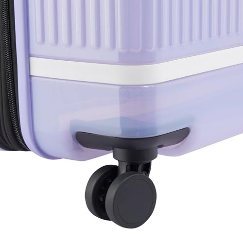 florence by mills Gotta Glow Hardside Expandable Luggage with Spinner Wheels, Translucent See-Thru Purple, Checked-Large 29 Inch