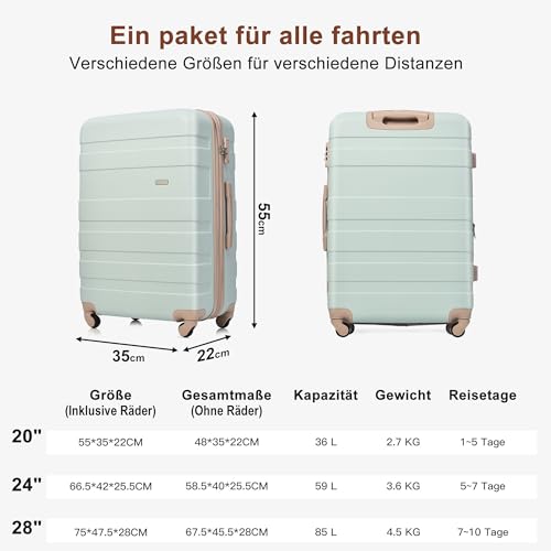 Merax 3 Piece ABS Hardshell Luggage Sets Spinner Wheel Suitcase