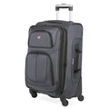SWISSGEAR Sion Softside Expandable Spinner Luggage Durable Lightweight Travel Suitcase, Dark Grey, Carry-On