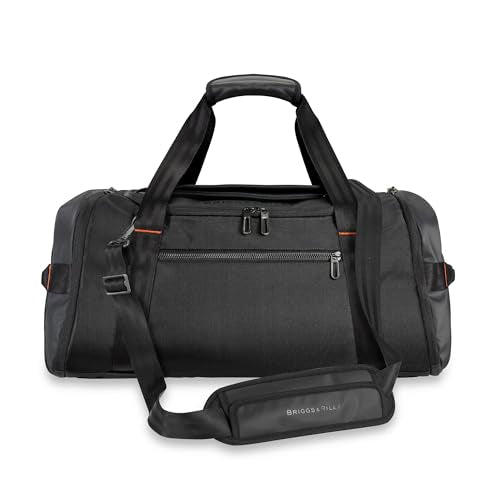 Briggs & Riley 27" Medium Upright Duffle - Checked Luggage for Travel, Suitcases with Wheels, Softside Rolling Bag for Men & Women, Self-Repairing Zipper - ZDX Collection, Black