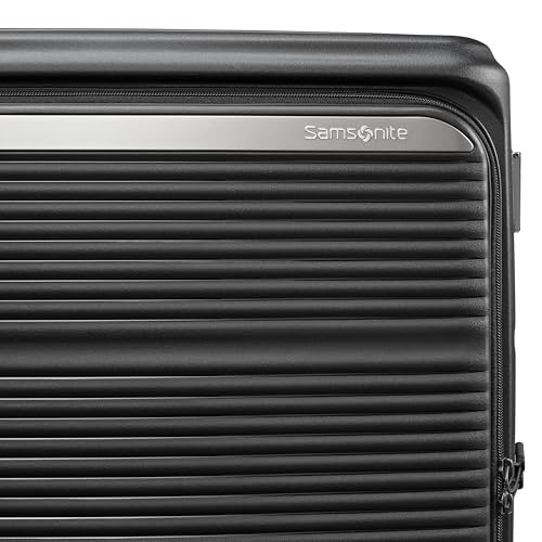Samsonite Paralux Large Checked Luggage - Innovative Design - Quick Access Front Pocket - Dual Suspension Wheel Technology - TSA Lock - Expandable - Includes Removable Packing Cubes - Black