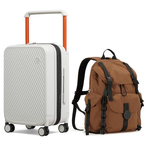 mixi 20 Inch Expandable Wide Handle Carry On Luggage and 18 Inch Travel Backpack as a set