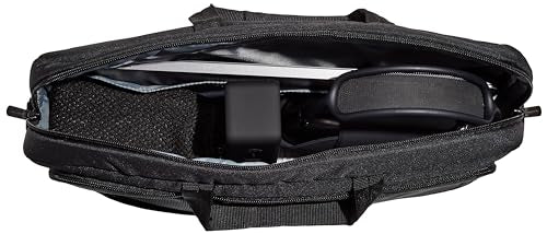 Amazon Basics Laptop Shoulder Bag with Compartments, 17.3-inch, Black, Large Capacity, Fits Dell, HP, ASUS, Lenovo, MacBook Pro and more