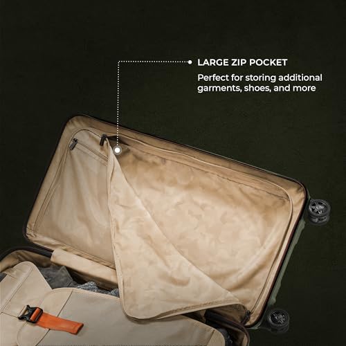 Briggs & Riley 32" Extra Large Trunk Spinner - Checked Luggage for Travel, Suitcases with Wheels, Hardside Rolling Bag for Men & Women, Self-Repairing Zipper - Torq Collection, Hunter Green