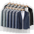 Perber 40" All Clear Garment Bags for Hanging Clothes, 12 Packs Suit Bags for Closet Storage, Plastic Waterproof Suit Cover Bags with Zipper for Coats, Jackets, Shirts (Set of 12)