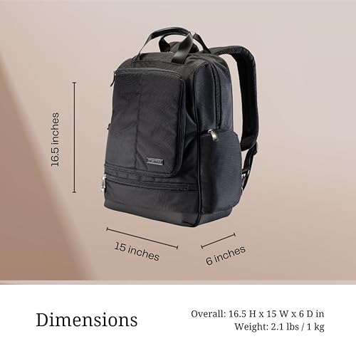 Ricardo Beverly Hills Flight Essentials Deluxe Travel Laptop Backpack, Abrasion and Weather Resistant Durable Ballistic Nylon, Men and Women, 16.5-Inches