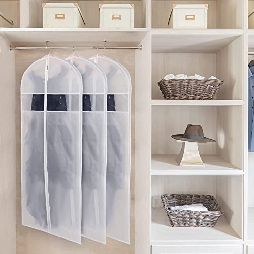 Zilink Dress Bags for Gowns Long 72-inch Garment Bags for Long Dresses Clear Dress Protector Bag with 3" Gusset and Full Length Zipper for Dresses, Fur Coat Gown Closet Storage（Set of 4）