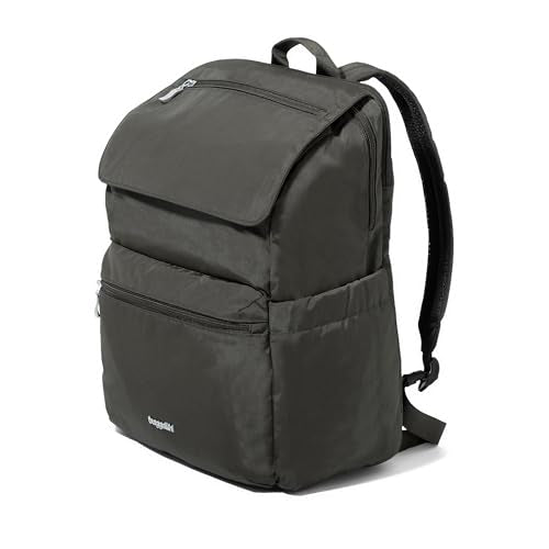 Baggallini Flap Laptop Backpack - 15"x11" Lightweight Work Travel Bag w/Luggage Sleeve & RFID