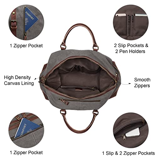 S-ZONE Duffle Bag for Travel Canvas Duffel Bag Carry on Weekender Bag for Men