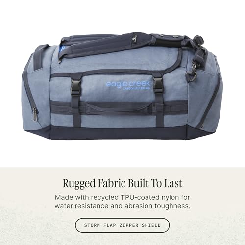Eagle Creek Cargo Hauler Duffel Bag - Carry-On Duffel Bag for Travel - Easy Access Compartments - Lockable Zipper Opening - Water Resistant - Glacier Blue - 40L