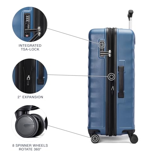Travelpro Maxlite Air V2 Hardside Expandable Checked Luggage, 8 Spinner Wheels, Lightweight Hard Shell Suitcase, TSA lock, Ensign Blue, Checked Medium 25-Inch