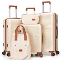 Cosbarn Luggage Sets 5 Piece Suitcases with Wheels, Suitcase Set ABS Hard Case Luggage with TSA Lock Spinner Wheels Durable Travel Luggage (5-Piece Set(20"/24"/28"))