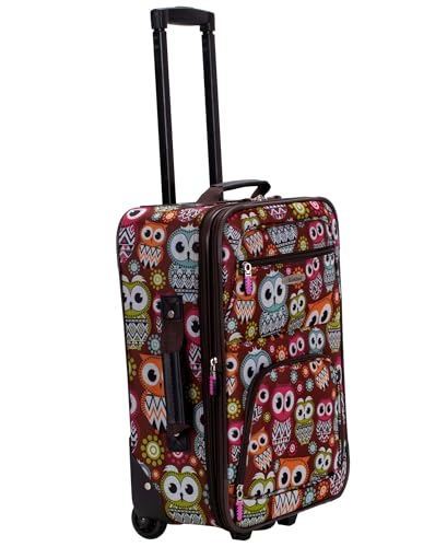 Rockland Fashion Softside Upright Luggage Set, Expandable, Owl, 2-Piece (14/19)