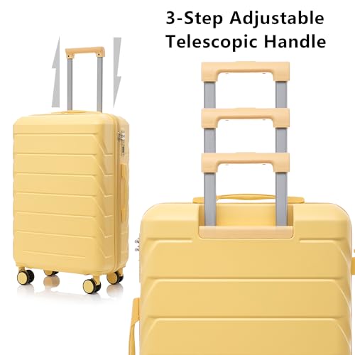 Luggage Sets, 3 ABS Hardshell Suitcase Spinner Wheels with Combination Lock