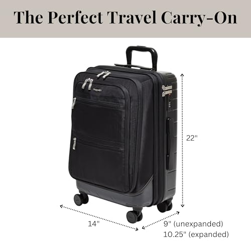 Baggallini Set Wave 22” 4 Wheel Hybrid Carry-On Luggage - Lightweight Carry On Suitcase with Wheels