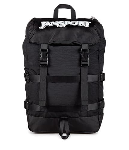JanSport Skip Pack Backpack – 28L Capacity, Fits 13.5" Laptop, Large Main Compartment, Side Water Bottle Pocket – Ideal for Work & Travel, Black