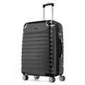 Gabbiano Vintage 3-Piece Luggage PC Hard Shell Set – Expandable Polycarbonate Luggage Set with Spinner Wheels, TSA Lock, Hardside Vintage Luggage Sets (Black, Medium 28")