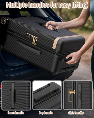 Joyway Luggage Sets 2 Piece, 22 Inch Carry On Luggage and 26 Inch Trunk Checked Luggage with Cup Holder, Lightweight Hardside Suitcase with Pressure-resistant Frame, Shock Absorbing Wheel and TSA Lock