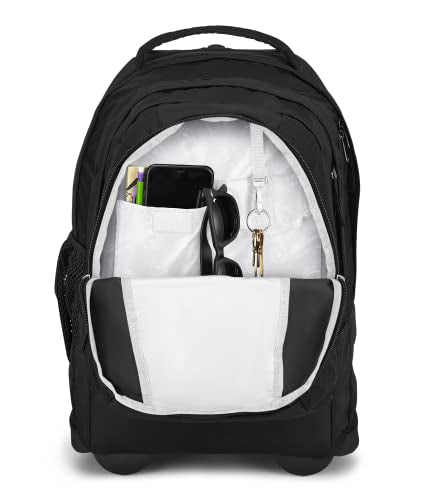 JanSport Driver 8 Rolling Backpack - Wheeled Travel Bag with 15-Inch Laptop Sleeve, One Size, Black