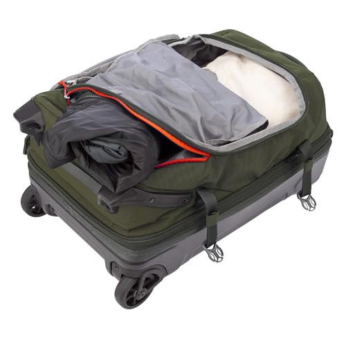 Eddie Bauer Expedition Rolling Duffel Bag with Wheels | Travel | Carry-On | Luggage | Rugged | Durable - Dark Thyme, 22"