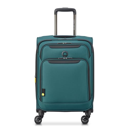 DELSEY PARIS Sky Max Softside Expandable Luggage with Spinner Wheels, Teal Blue, Carry-on 21 Inch
