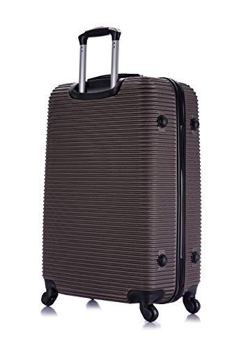 InUSA ROYAL Hardside Spinner Luggage with Ergonomic Handles | Spacious Travel Suitcase with Four Spinner Wheels and Studs | 28 Inch Large Hardside Spinner Luggage | Brown