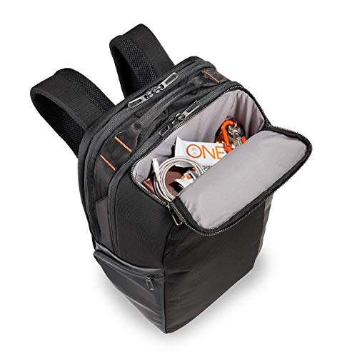 Briggs & Riley Cargo Backpack - Carry On Travel Backpack for Women & Men, Personal Item Bag, Self-Repairing Zippers, Padded Straps, Fits up to 15" Laptop - ZDX Collection, Black