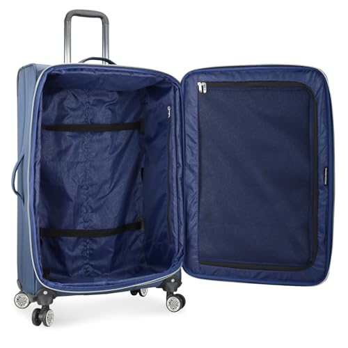 Traveler's Choice Lares Softside Expandable Luggage with Spinner Wheels, Navy, Checked 30-Inch