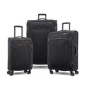 American Tourister 4 KIX 2.0 Softside Expandable Luggage with Spinners, Black, 3PC (CO/MED/LG)