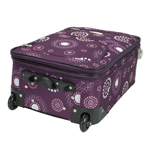 Rockland Fashion Softside Upright Luggage Set, Expandable, Purple Pearl, 2-Piece (14/19)