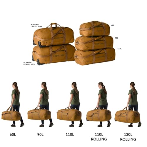 Eagle Creek No Matter What Duffel Bag - Eco Friendly Duffel for Sustainable Travel - Adjustable Shoulder Strap - Multiple Carry Options - Easy to Store - Atlantic Blue - 90L