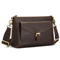 S-ZONE Genuine Leather Crossbody Bags for Women Trendy RFID Blocking Shoulder Bag Purse Handbag with Zipper Pocket - Dark Brown