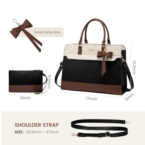 LOVEVOOK Laptop Tote Bag for Women,Leather Work Bag, Waterproof Business Teacher Bag,Large Computer Handbag Purse Briefcase,Office Gifts for Women