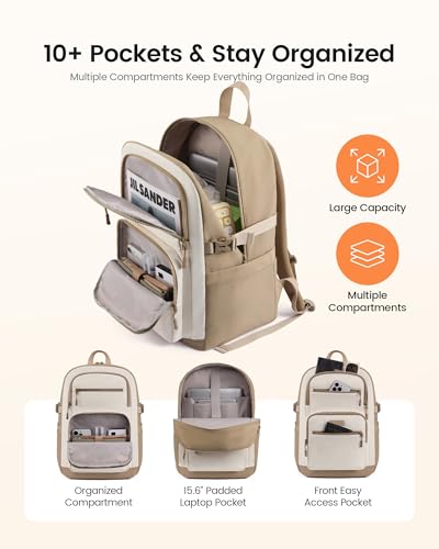 LOVEVOOK Laptop Backpack for Women, School Backpack for Girls & 15.6 Inch Laptop Work Bag, Large Capacity Bookbag for Students with Tumbler Holder