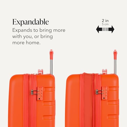 SWISSGEAR Signature Hardside Expandable Carry-On Spinner Luggage, ABS Construction, TSA-Friendly Lock, and Built-In Cupholder, Orange, 19-Inch