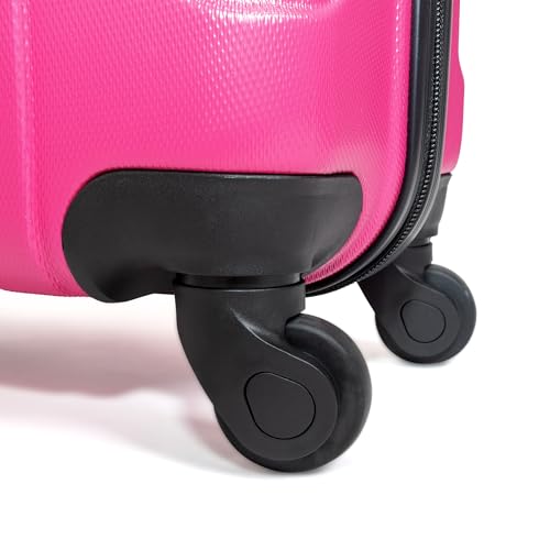 Kenneth Cole REACTION Out of Bounds Lightweight Hardshell 4-Wheel Spinner Luggage, Magenta, 24-Inch Checked