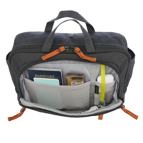 Eddie Bauer 7L Trail Bag with Removeable Shoulder Strap and Adjustable Waistband, Carbon Black