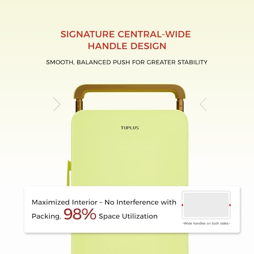 TUPLUS 20” Carry-On Hardside Luggage Lightweight ABS Travel Suitcase with Wide Handle Spinner Wheels TSA Combination Lock, Balance Series 2.0, Fresh Sprout Green