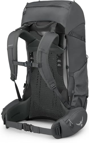 Osprey Rook 65L Men's Backpacking Backpack, Dark Charcoal/Silver Lining