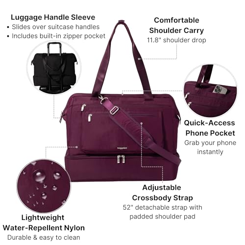 Modern Weekender - Lightweight 18"x15.7"x9.4" Duffel Carry-on Travel Bag for Women