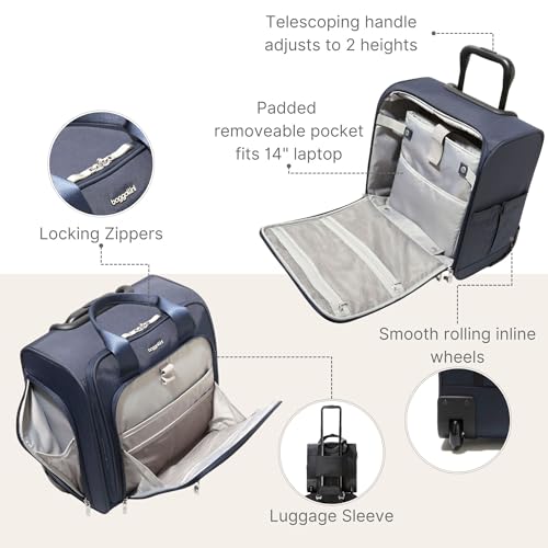 Baggallini 2 Wheel Underseater Carry-On - Lightweight Travel Weekender Luggage