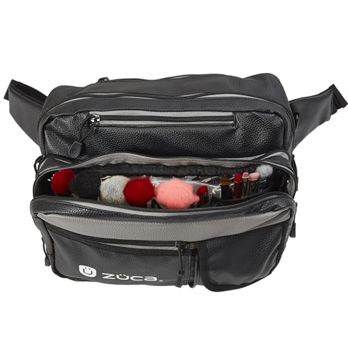 ZÜCA Artist Belt Bag – Professional Makeup Organizer for Men & Women's Waist Belt Bag or Adjustable Strap Crossbody Fanny Packs with 3 Zippered Compartments - Cosmetic Storage, 8.5"x13"x9"