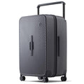 mixi 26 Inch Large Checked Luggage Suitcase with Spinner Wheels Upgrade Wide Handle PC Hard Shell Rolling Travel Suitcase with TSA Lock, Rock Gray