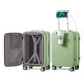 mixi Carry On Luggage with Cup Phone Holder and Charger Hard Shell Suitcases with Spinner Wheels, 20 Inch Avocado Green