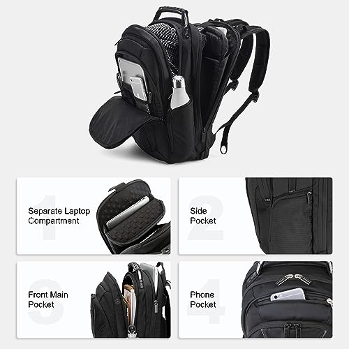 LEVEL8 Luminous Carry On Luggage 20" Inch with Laptop Backpack-Blue