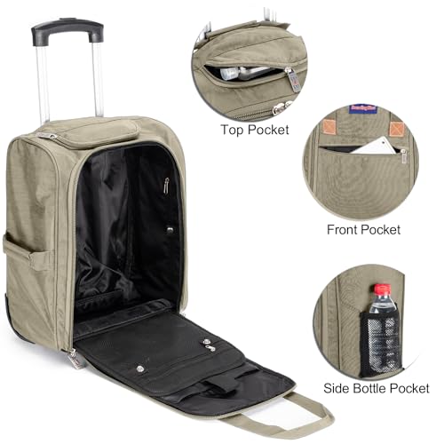 Boardingblue 17x13x8 Inches JetBlue Airlines Rolling Personal Item Underseat Travel Bag - Suitable for Major Airlines including Spirit, Jetblue and Frontier- Duffel Bag Design (Ivory)