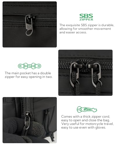 WATERFLY Fanny Pack Waist Packs: Large Crossbody Fanny Packs for Women Men with 5 Zipper Pockets Adjustable Strap Waist Bags Hip Pack for Traveling Cycling Running Hiking-Black