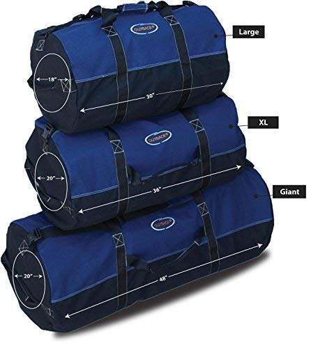 Ledmark Heavyweight Cotton Canvas Outback Duffle Bag, Giant 48" x 20", Blue