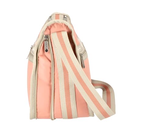 LeSportsac Ballet Deluxe Everyday Crossbody Bag + Cosmetic Bag, Style 7507/Color R084, Peach Glow/Buff 2 Tone Spectator, Lightweight Ripstop Nylon in New Environmentally Conscious Recycled Material